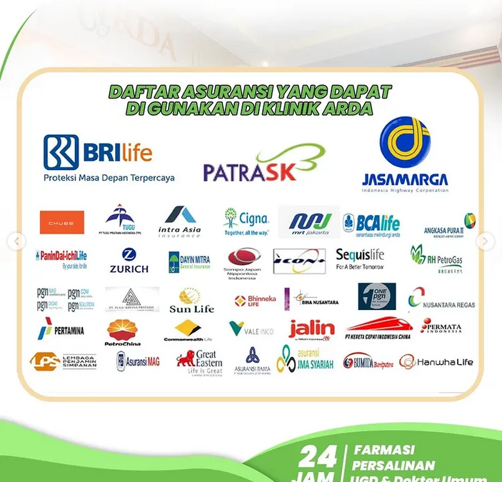 Daftar asuransi Klinik Arda — bagian 1